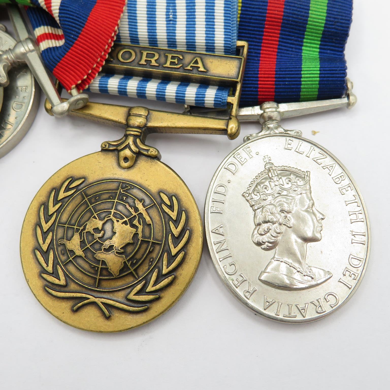 Selection of 7 medals all on one bar including Korea medal. - Image 6 of 7