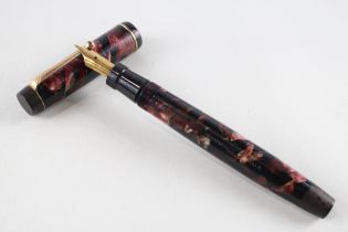 Vintage PARKER Duofold Burgundy Fountain Pen w/ 18ct Gold Nib WRITING // Dip Tested & WRITING In