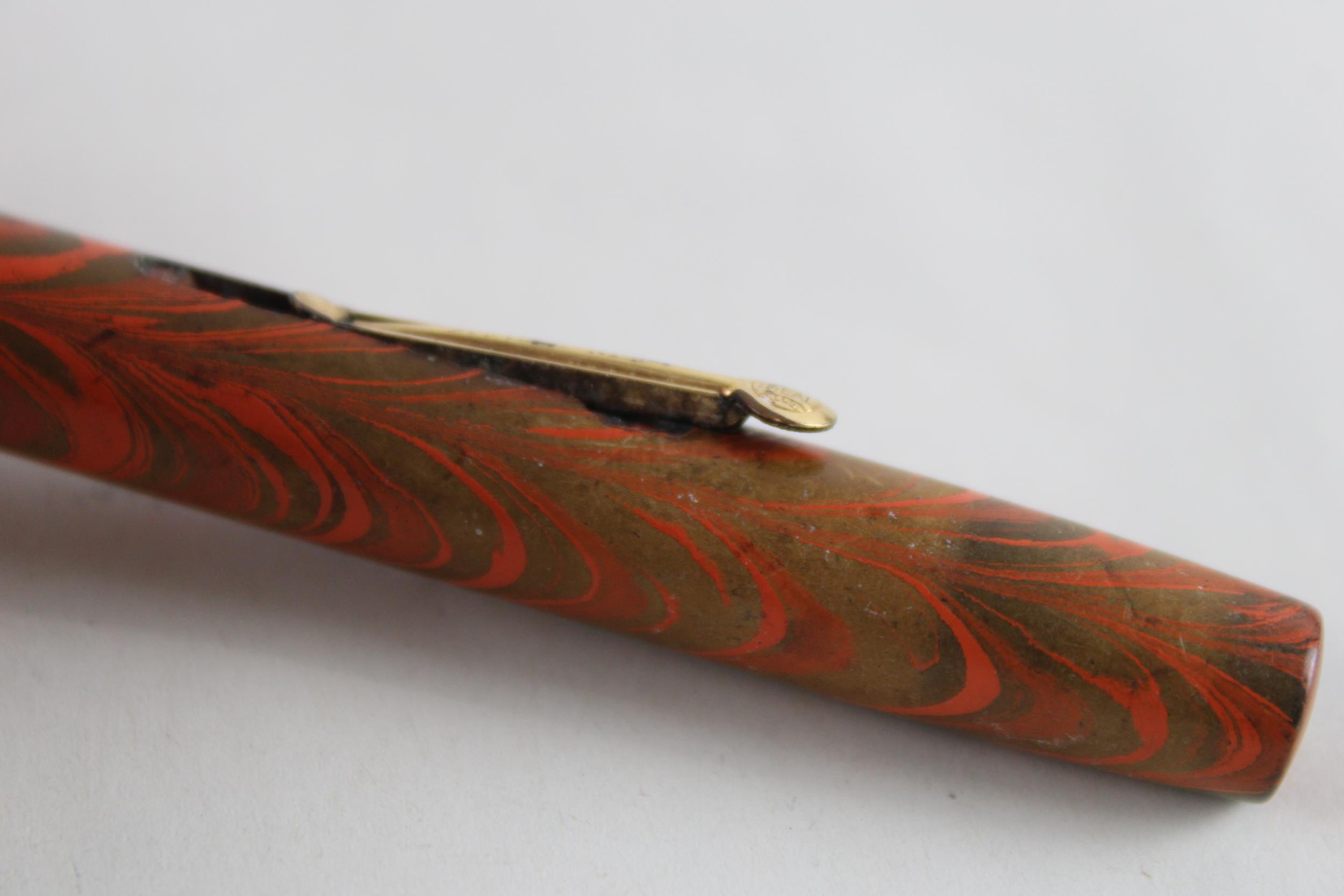 Vintage WATERMAN Light Wood Effect Fountain Pen w/ 14ct Nib, 9ct Banding WRITING // Dip Tested & - Image 4 of 6