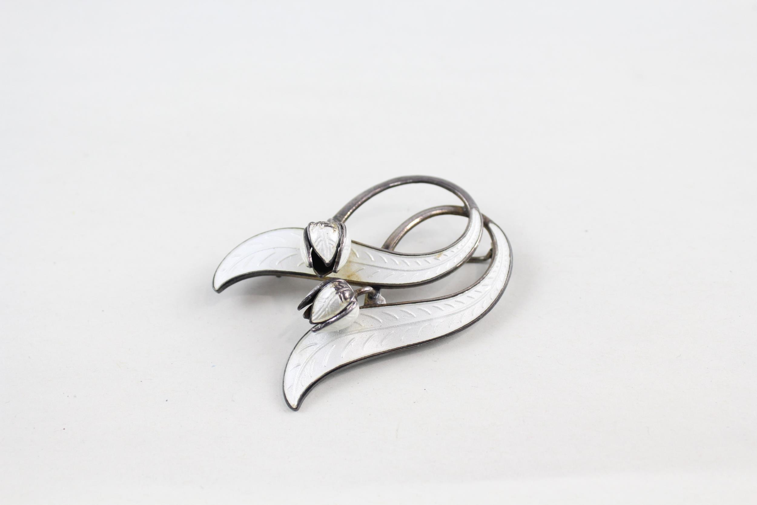 Silver enamel brooch by Askel Holmsen (12g) - Image 3 of 6