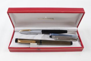 2 x Vintage SHEAFFER Fountain Pens w/ 14ct Gold Nibs WRITING Inc Imperial Etc // Dip Tested &