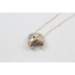 9ct gold diamond horseshoe pendant necklace (2.3g)