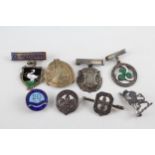 8 x Vintage Hallmarked .925 Sterling Silver Badges Inc Enamel, Boy Scout Etc 57g // In vintage