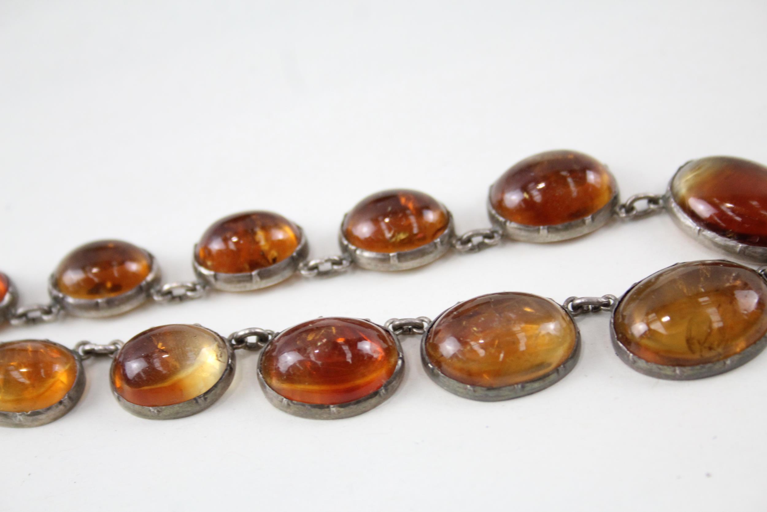 Silver Citrine panel necklace (35g) - Image 2 of 4