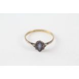 18ct gold sapphire & diamond vintage ring (1.5g) Size R 1/2