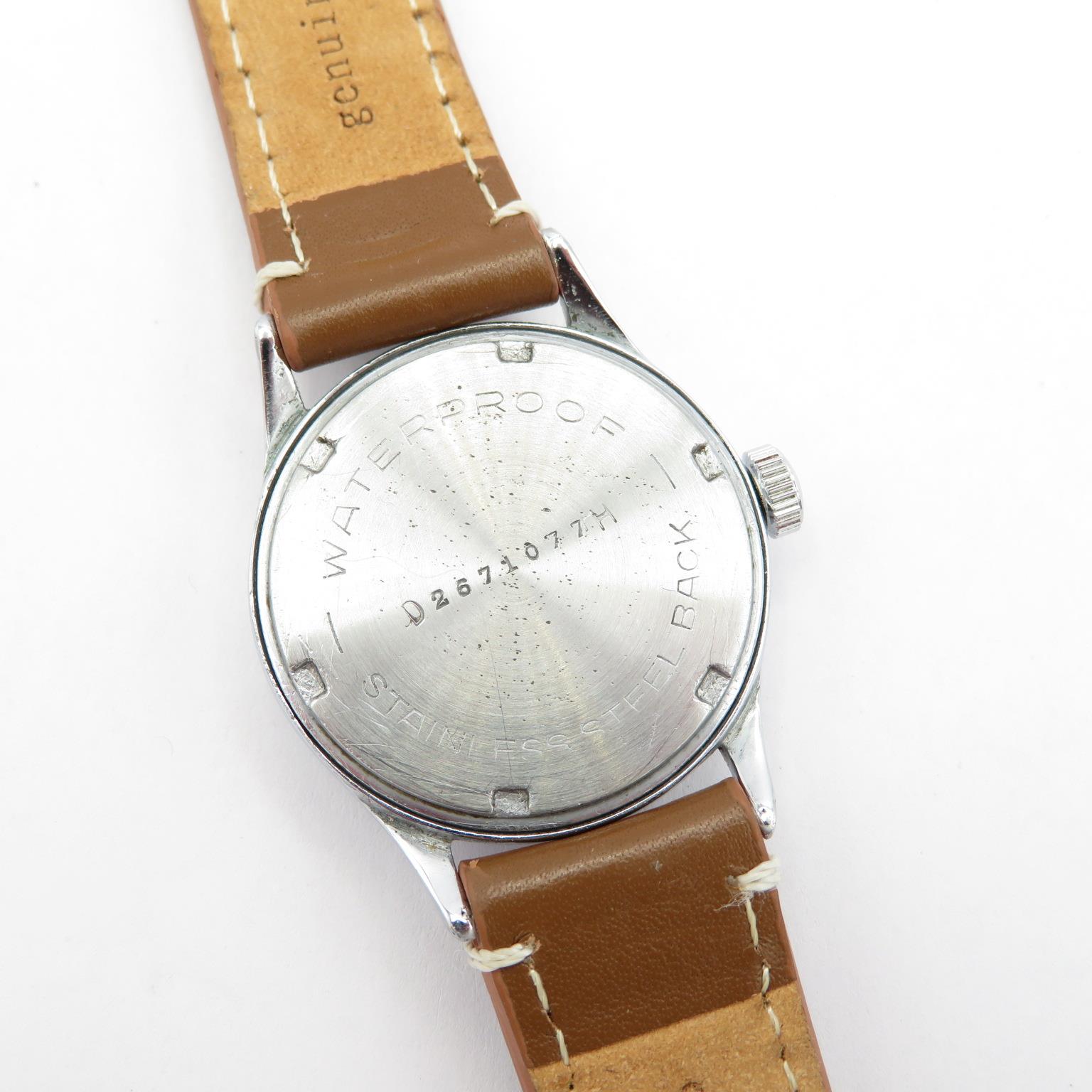 Moeris D.H German WWII Military issued wristwatch handwind working screwdown caseback engraved - Image 7 of 7