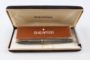 Vintage SHEAFFER Imperial .925 Sterling Silver Cased Fountain Pen 14ct Nib Boxed // w/ 14ct Gold