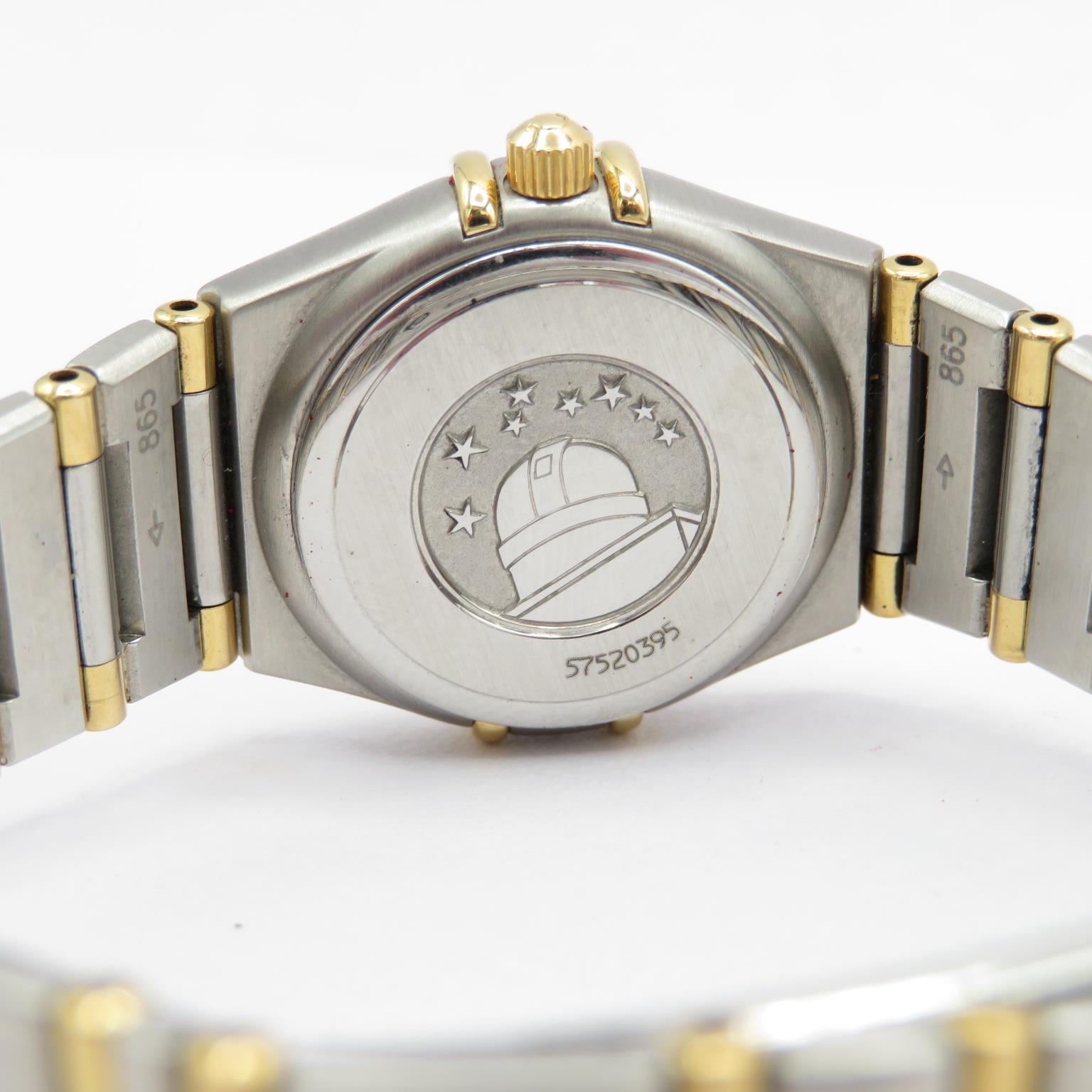 Omega Constellation Ladies steel and 18 ct gold quartz wristwatch requires service/repair requires - Image 5 of 7