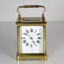 A midsize French movement carriage clock. Clock runs. 120mm x 80mm //
