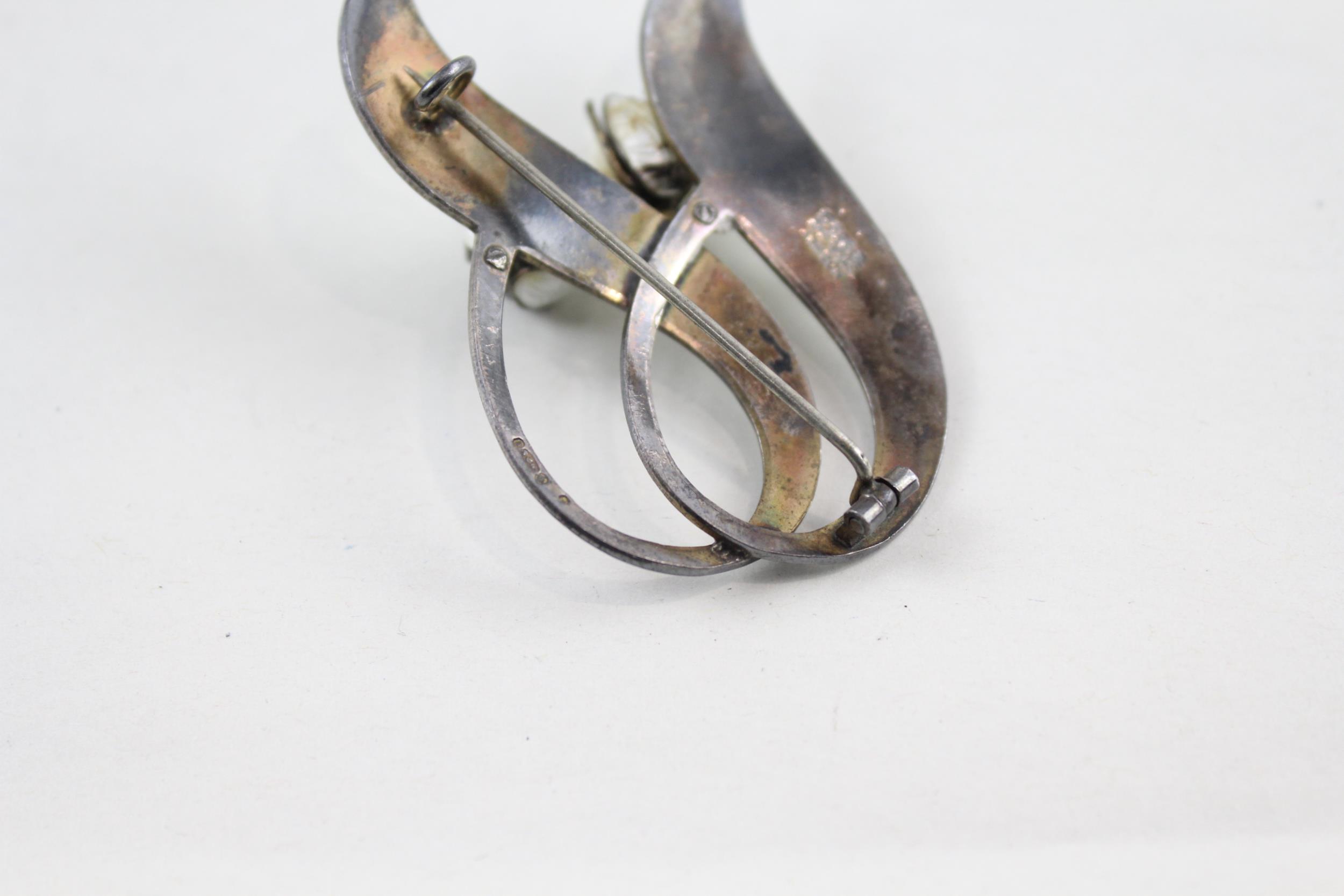 Silver enamel brooch by Askel Holmsen (12g) - Image 5 of 6