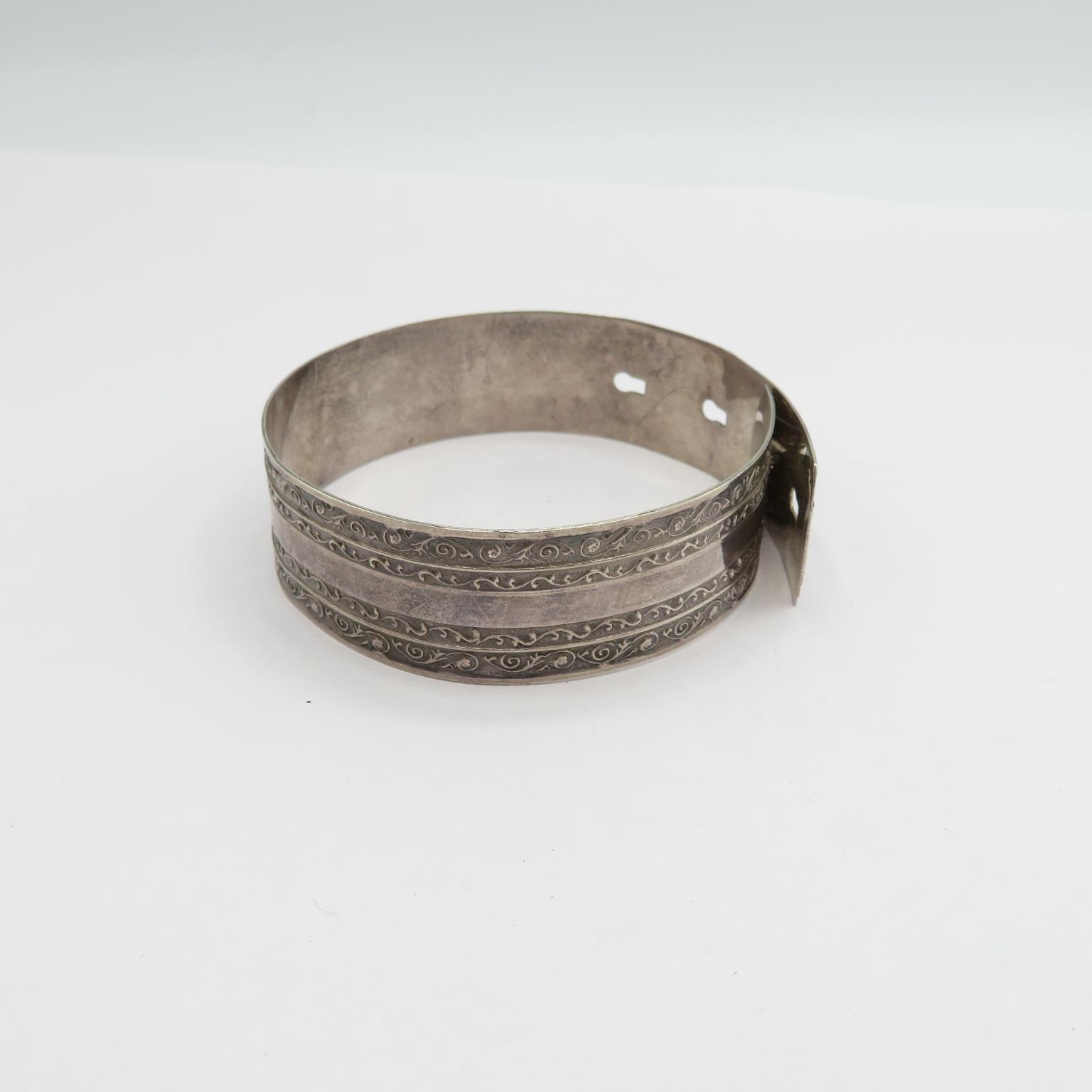 A pair of car collar bracelets 925 silver 40.5g - Image 2 of 6