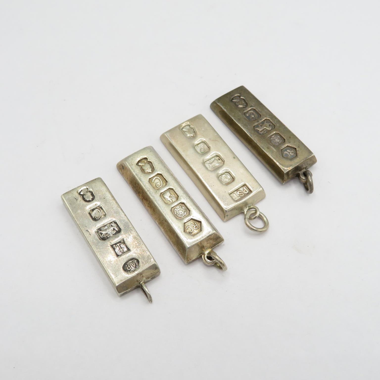 4 x hallmarked pendant bullion bars 116g - Image 2 of 2