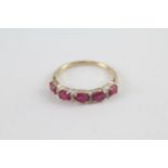 9ct gold ruby & diamond half eternity ring (1.6g) Size P 1/2