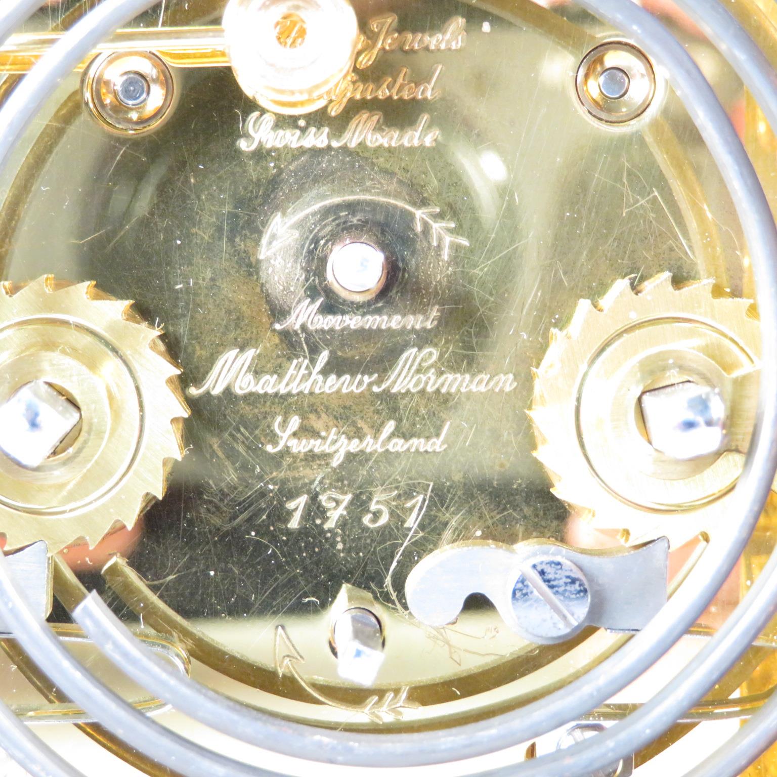 A midsize chiming carriage clock by Matthew Norman of London Matthew Norman Switzerland movement. - Image 5 of 7