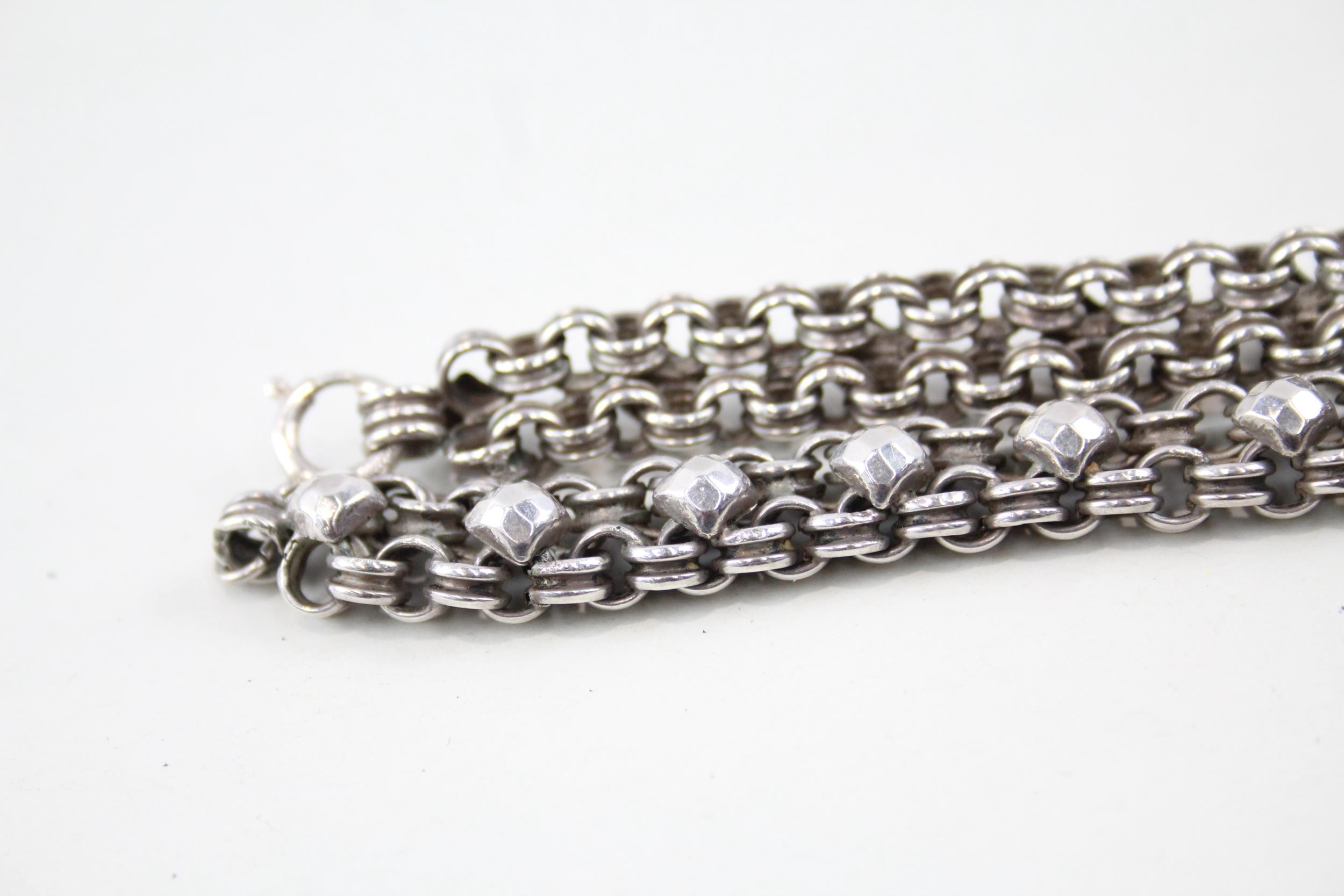 Silver antique fancy link chain necklace (26g) - Image 2 of 3