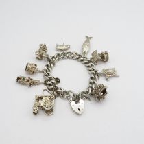 925 silver charm bracelet 91g