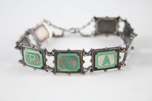 Silver enamel panel bracelet 'orcades' (20g)