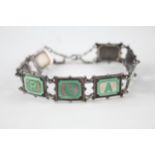 Silver enamel panel bracelet 'orcades' (20g)