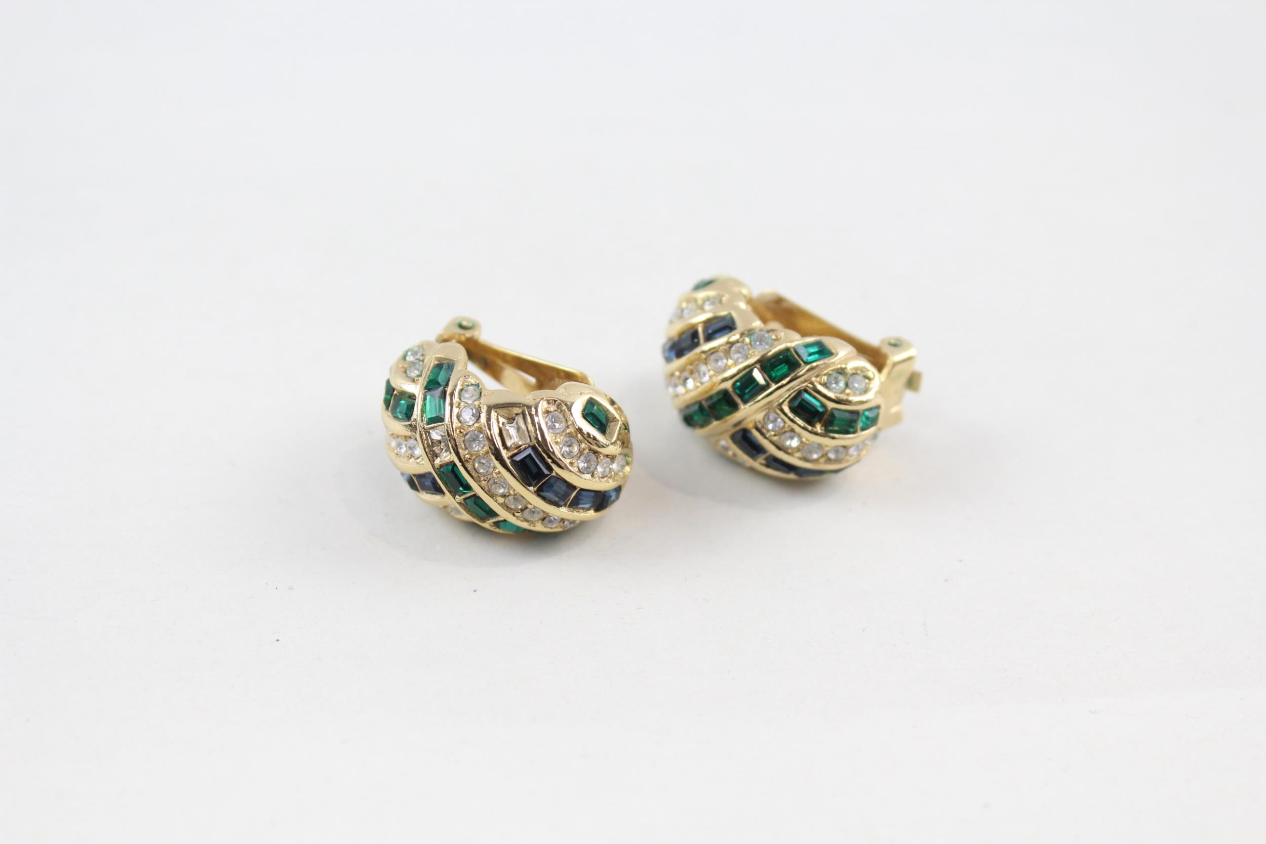 Pair of gold tone stone set clip on earrings by designer Grosse (25g) - Image 8 of 8