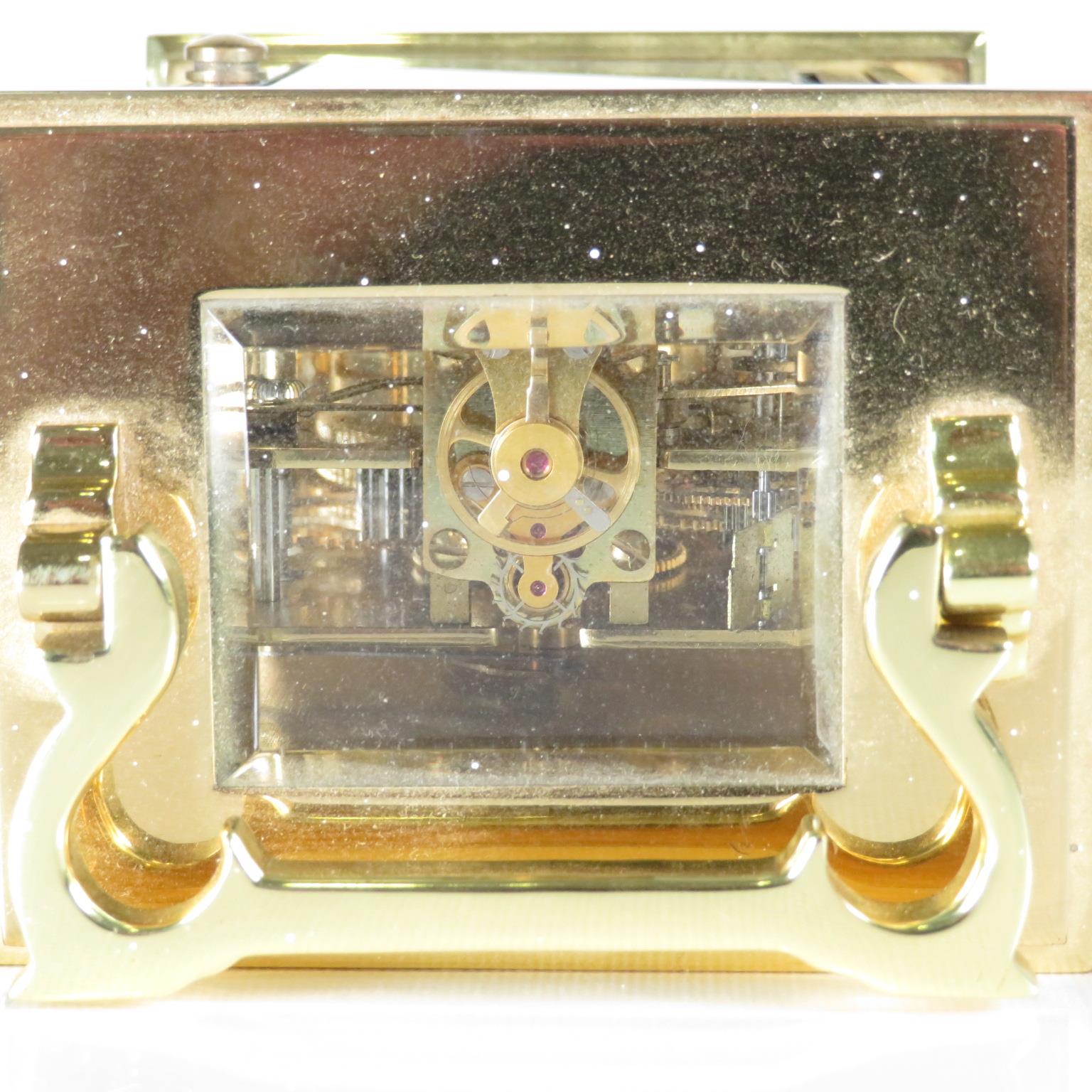 A Woodford midsized chiming carriage clock with 13 unadjusted jewel. 120mm x 80mm. Fully running // - Image 6 of 6