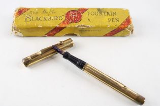 Vintage MABIE TODD Swan Pen Gold Plated Fountain Pen w/ 14ct Gold Nib WRITING // w/ Box Dip Tested &