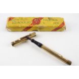 Vintage MABIE TODD Swan Pen Gold Plated Fountain Pen w/ 14ct Gold Nib WRITING // w/ Box Dip Tested &