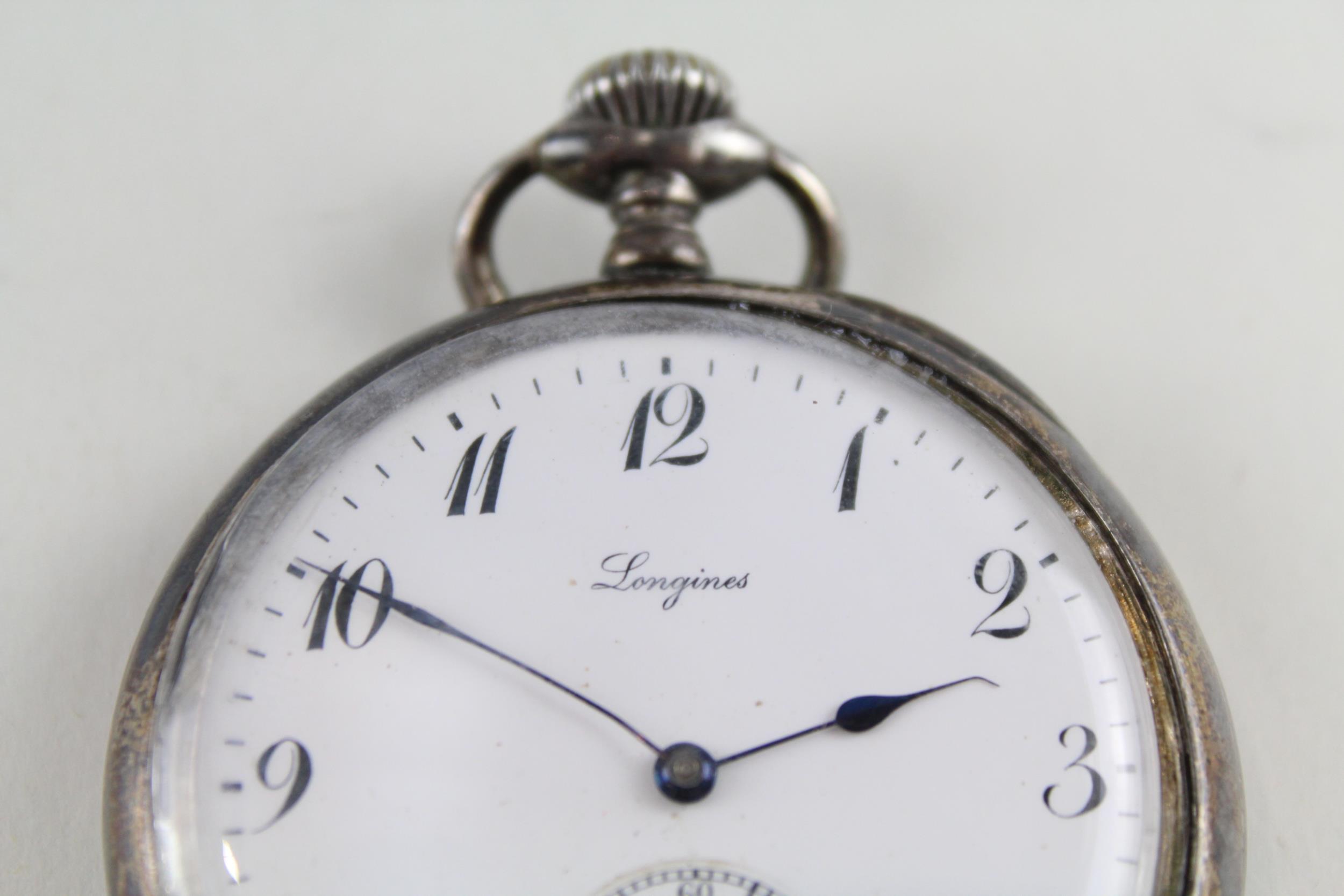 LONGINES Sterling Silver Military Interest Presentation Pocket Watch WORKING // LONGINES Sterling - Image 2 of 6