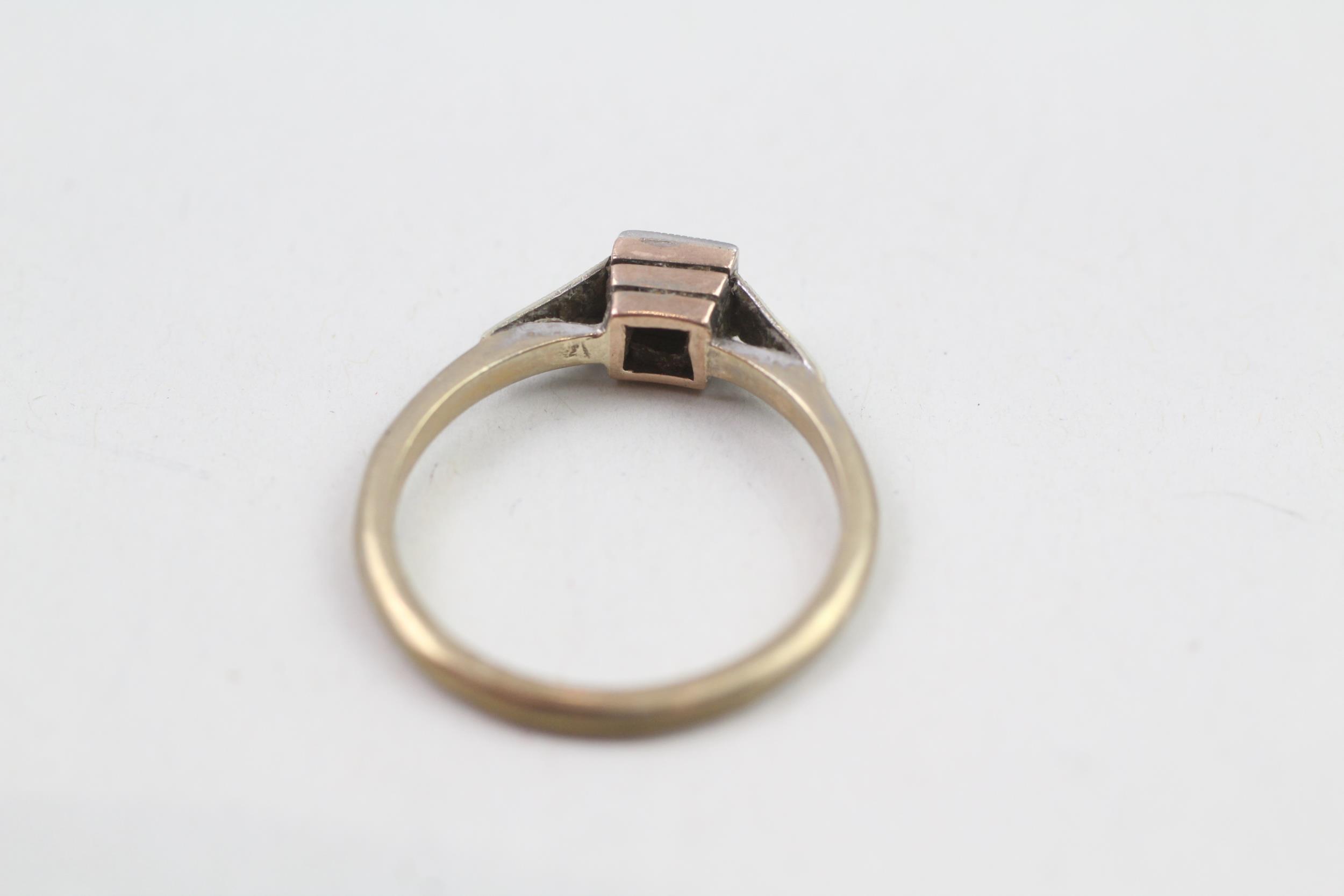 9ct gold & platinum old cut diamond single stone ring (2g) Size O - Image 4 of 4
