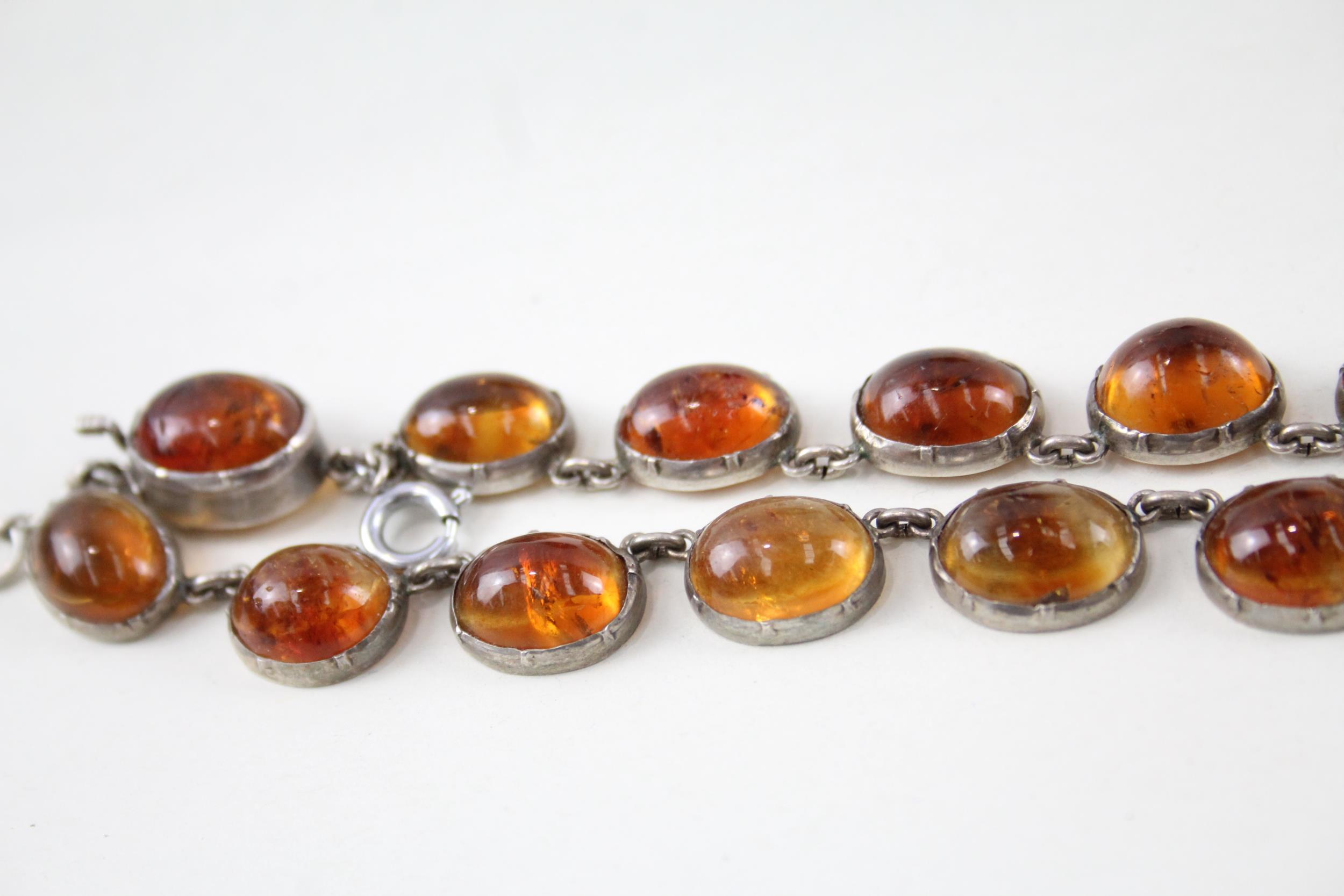 Silver Citrine panel necklace (35g) - Image 3 of 4