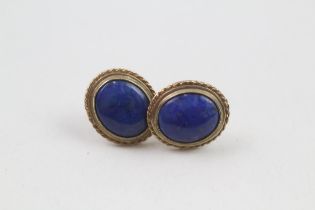 9ct gold vintage lapis lazulstud earrings (3g)