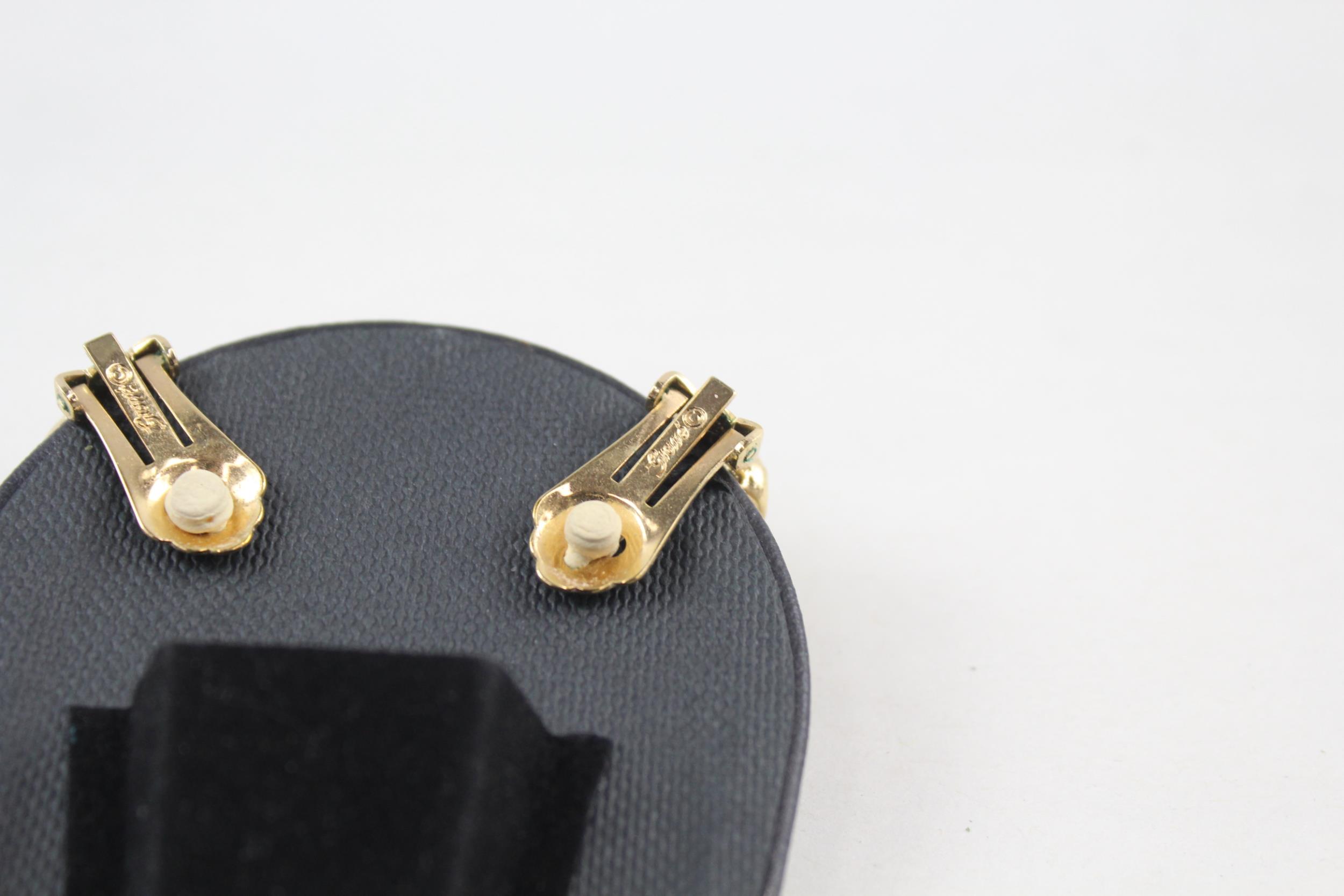 Pair of gold tone stone set clip on earrings by designer Grosse (25g) - Image 5 of 8