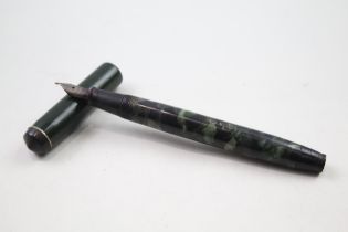Vintage CONWAY STEWART No.266 Green Fountain Pen w/ 14ct Gold Nib WRITING // w/ Personal Engraving