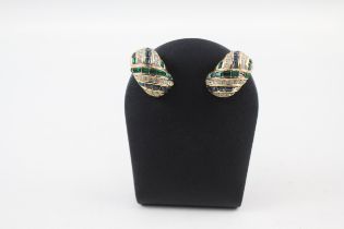 Pair of gold tone stone set clip on earrings by designer Grosse (25g)