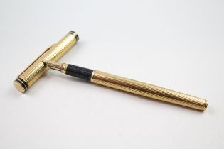 Vintage WATERMAN Ideal Gold Plated Cased Fountain Pen w/ 18ct Gold Nib WRITING // Dip Tested &