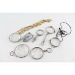 Opera Spectacles Loupes Inc Silver Plate, Marcasite, Necklace Etc // Items are in antique /