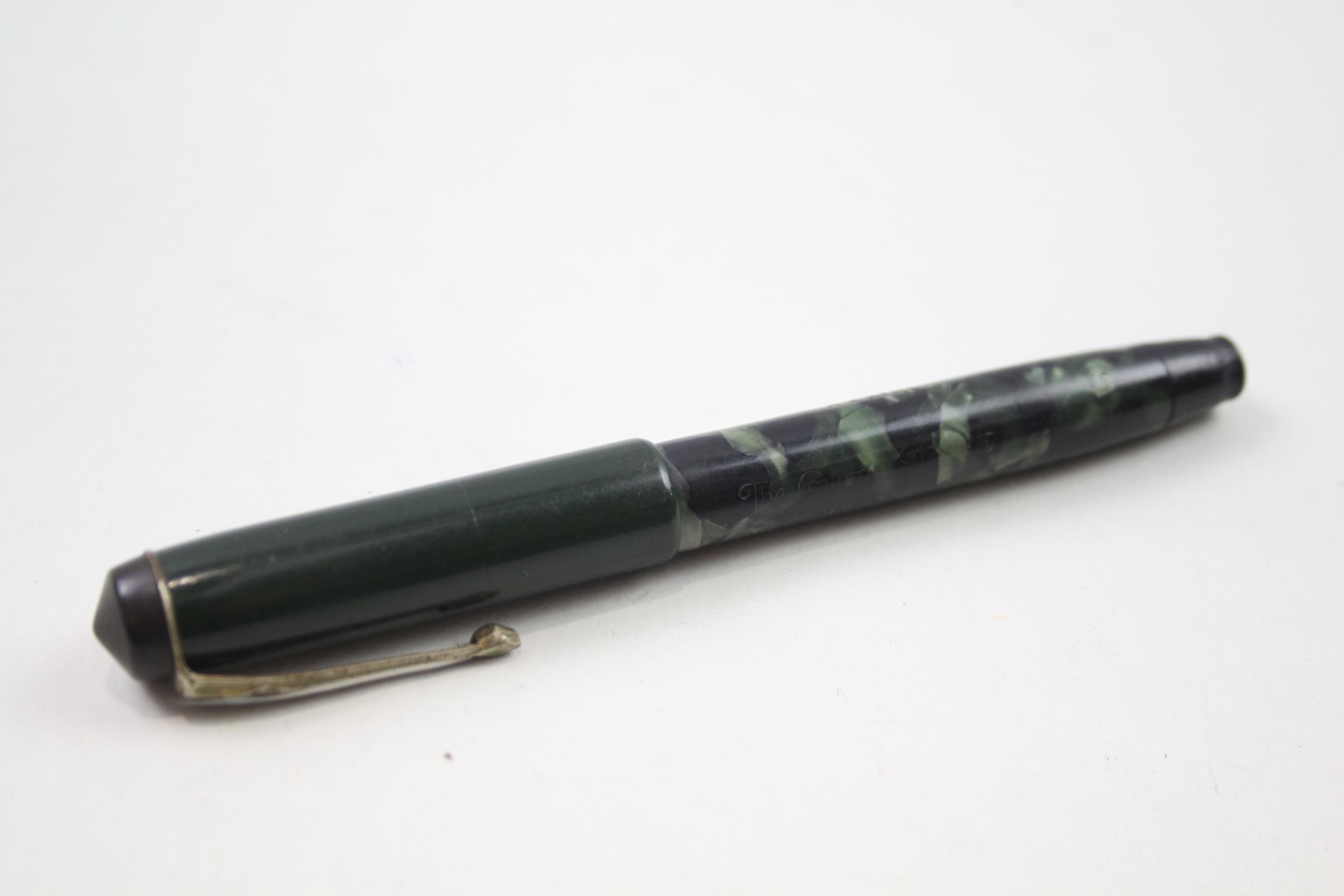 Vintage CONWAY STEWART No.266 Green Fountain Pen w/ 14ct Gold Nib WRITING // w/ Personal Engraving - Image 8 of 8