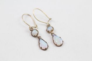 9ct gold opal drop earrings (0.8g)