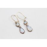 9ct gold opal drop earrings (0.8g)