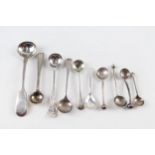 10 x Antique / Vintage Hallmarked .925 Sterling Silver Condiment Spoons (63g) // Inc Victorian Etc