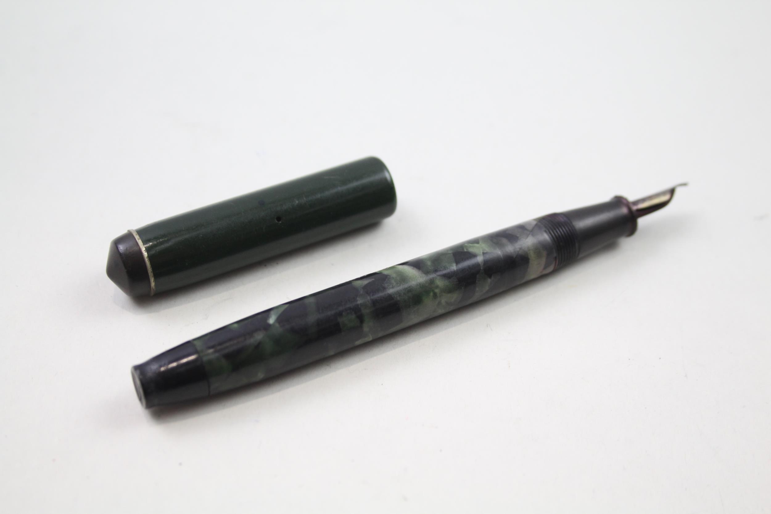 Vintage CONWAY STEWART No.266 Green Fountain Pen w/ 14ct Gold Nib WRITING // w/ Personal Engraving - Image 7 of 8