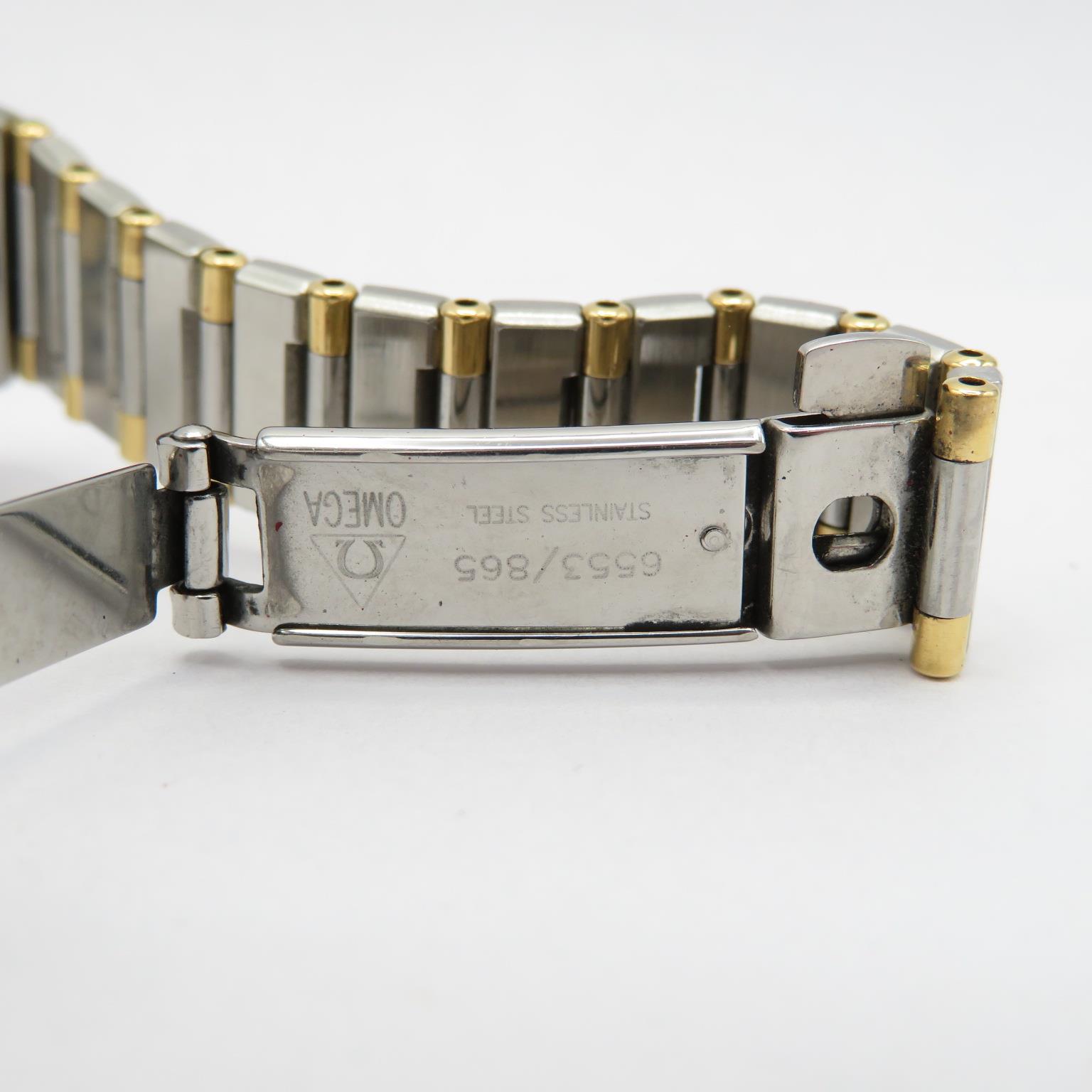 Omega Constellation Ladies steel and 18 ct gold quartz wristwatch requires service/repair requires - Image 6 of 7