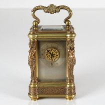 A small carriage clock movement named by AIGUILLES France. Clock is fully running. 75mm x 50mm //