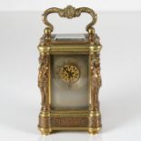 A small carriage clock movement named by AIGUILLES France. Clock is fully running. 75mm x 50mm //