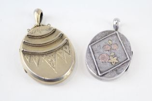 Two silver antique locket pendants (33g)