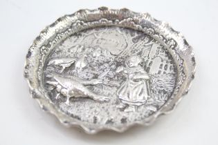 Antique Victorian 1891 Birmingham Sterling Silver Figural Pin / Trinket Dish 72g // Maker - Nathan &