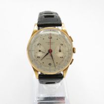 Chronographic Suisse 18ct gold gent's vintage 18ct gold wristwatch head, handwind, working