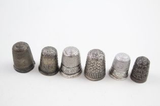 6 x Antique / Vintage Thimbles