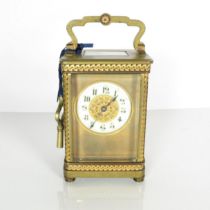 Mid sized carriage clock comes with key 120mm x 75mm clock requires service //