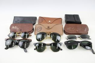 6 x Designer RayBan Sunglasses W/ Cases // Items are in previously owned condition Signs of age &