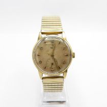 Tudor (by Rolex) 9ct gold gents vintage 9ct gold cased wristwatch handwind working. Signed Tudor